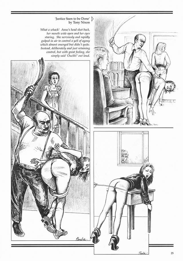classic female hard spanking drawings #69721893