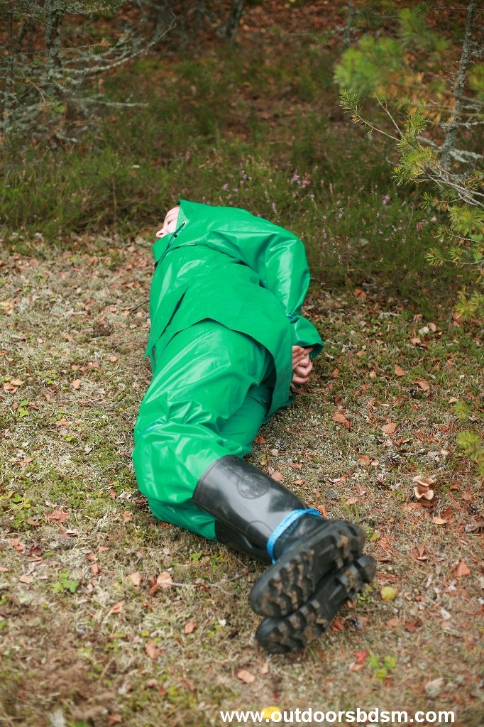 Heavy rubber bondage outdoors #72151818