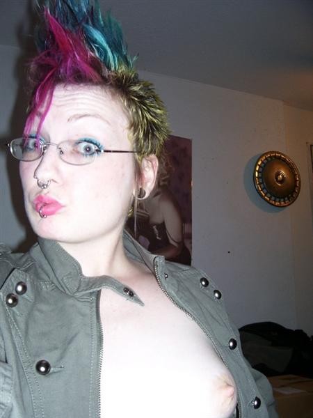 Angry Punk Rock Emo Chicks Exposing Perky Titties #78769103