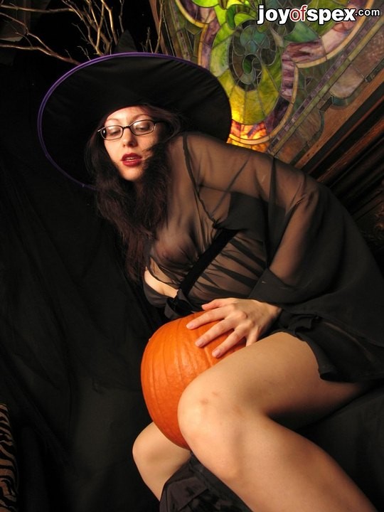 Naked Treats From Halloween Witch Wearing Glasses #76616744