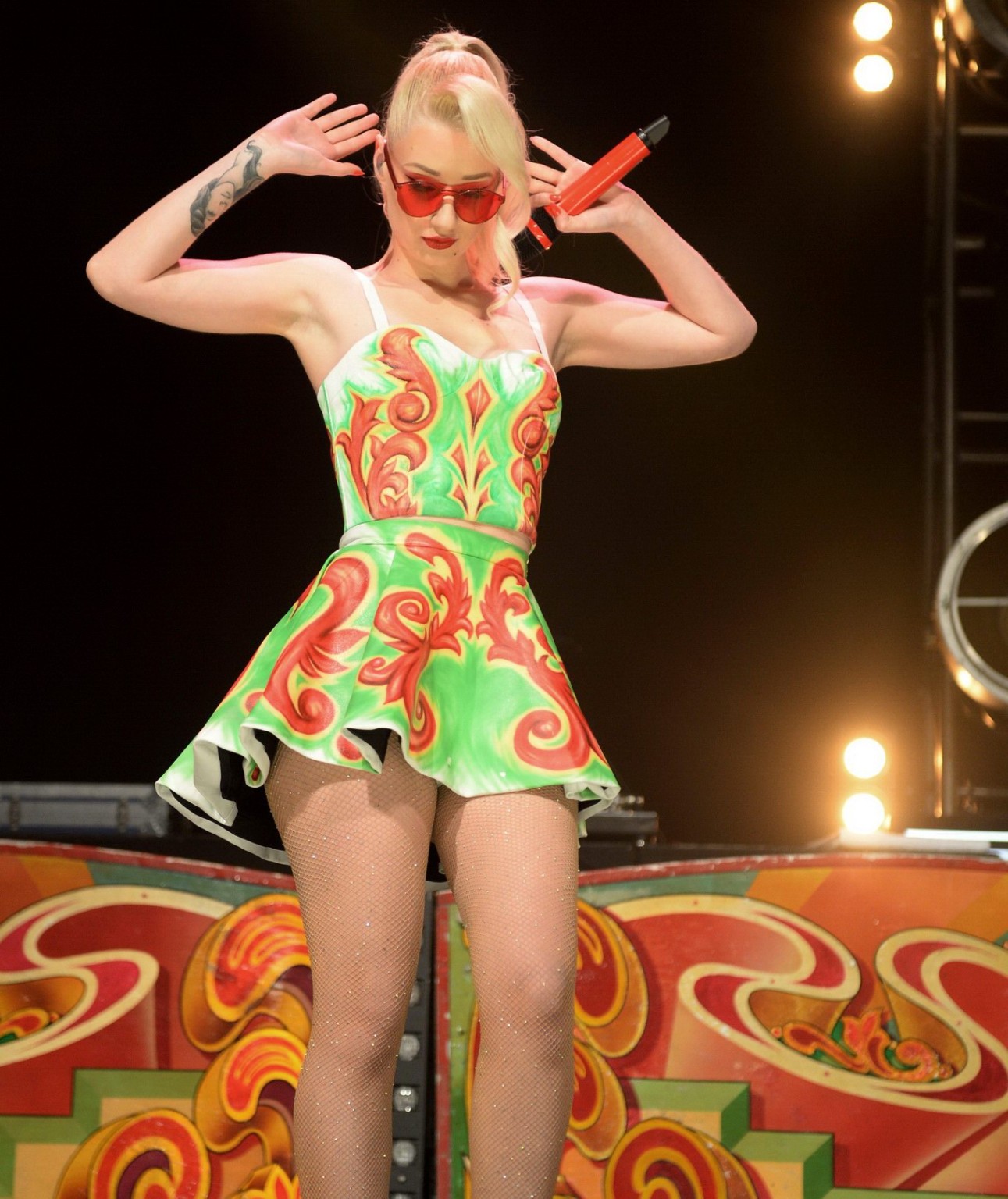 Iggy Azalea in shorts  fishnets performing at the Day 2 of Radio 1's Big Weekend #75230873