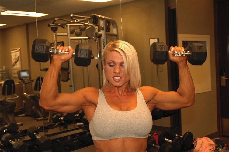 Lovely muscle blonde teen teases in a gym #71451100