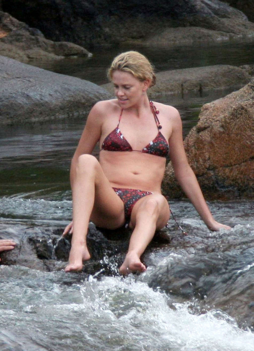 Charlize Theron showing her sexy underwear while she getting out of the car #75362749