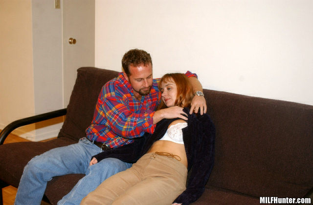 Redheaded milf with huge natural tits gets banged on the couch #71004619