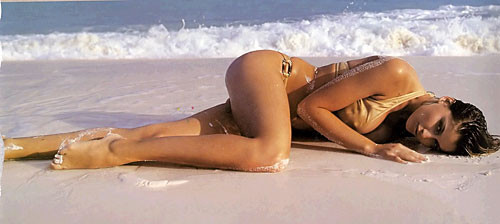Laetitia casta zeigt seinen schönen Körper im Bikini am Strand
 #75365446
