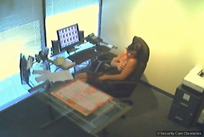 Naughty receptionist caught masturbating in the office #78565980