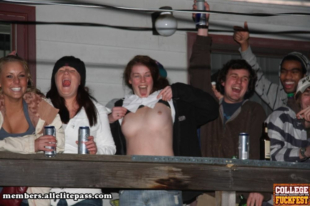 College students suck and fuck at frat parties in homemade pix #78890915