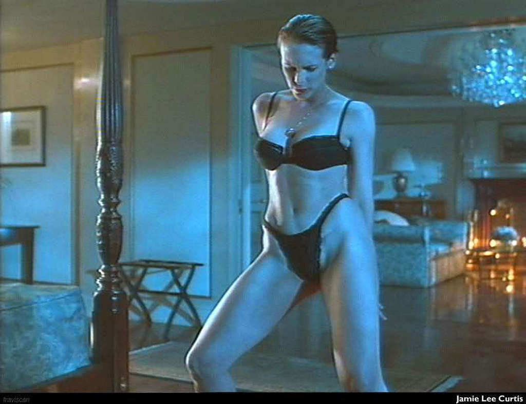 Jamie Lee Curtis showing her nice tits and posing in bra and panty #75348740