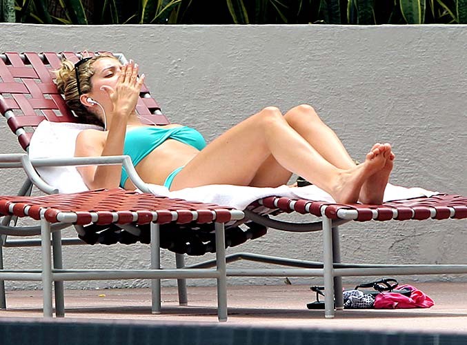 Ashley Tisdale exposing her sexy body and hot ass in bikini on pool #75289442