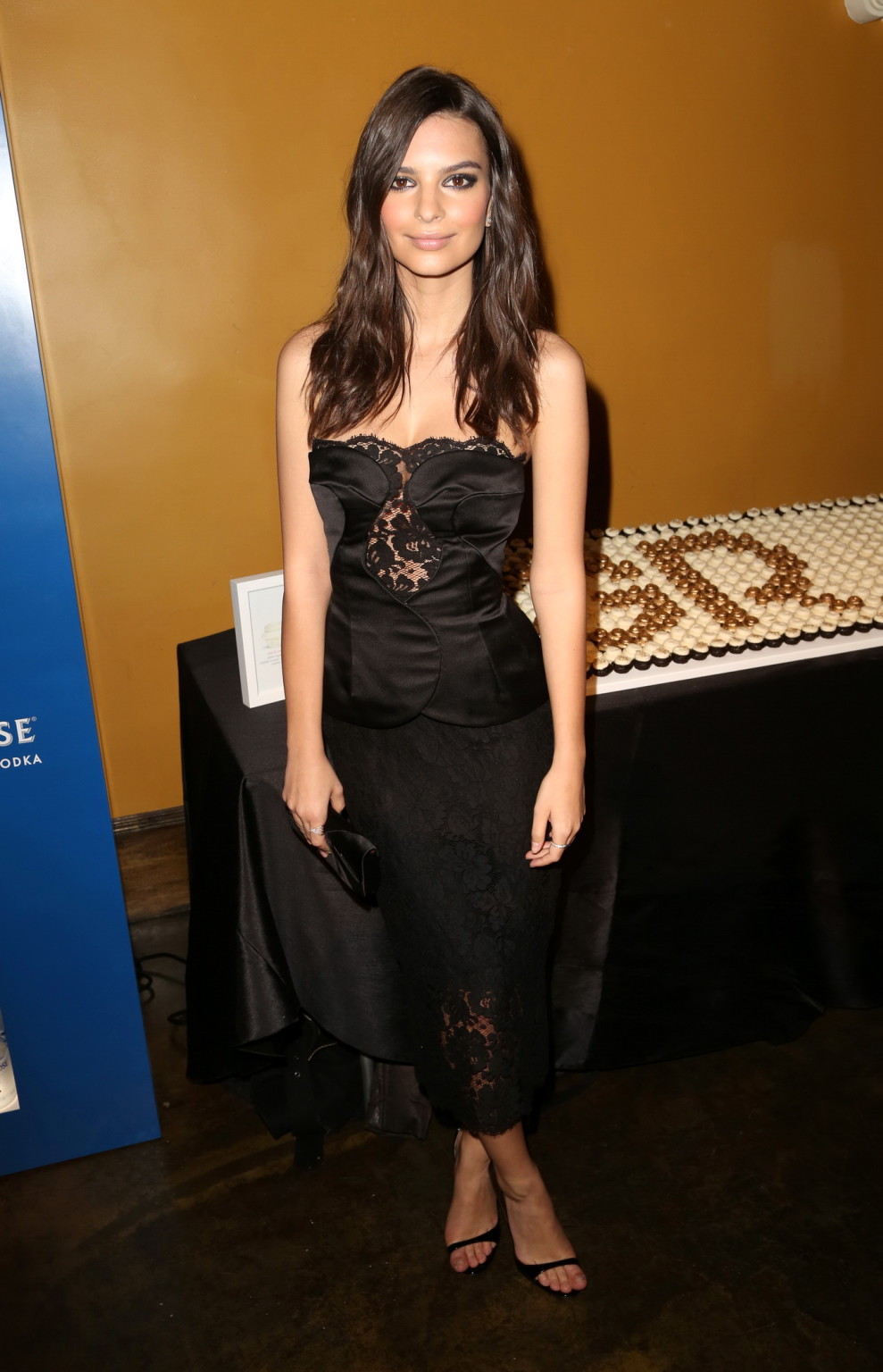 Emily Ratajkowski shows cleavage wearing a strapless black dress at Grammys Ulti #75173030
