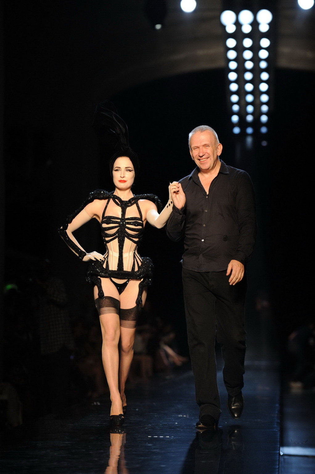 Dita Von Teese in skimpy werid outfit at Jean-Paul Gaultier show #75342327