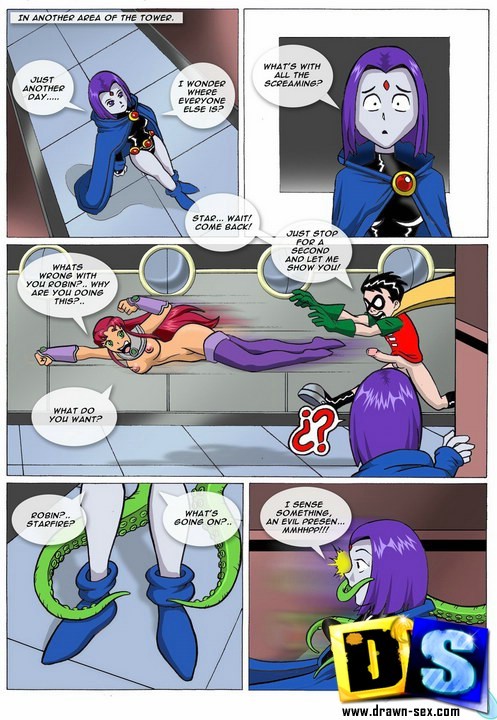 Teen Titans fighting the horny alien intruders #69600946