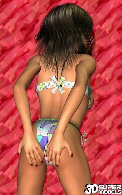 Brunetta animata cg babe in posa in un bikini sexy
 #69546383