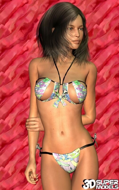Brunetta animata cg babe in posa in un bikini sexy
 #69546392
