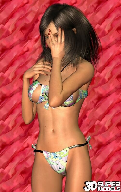 Brunetta animata cg babe in posa in un bikini sexy
 #69546394