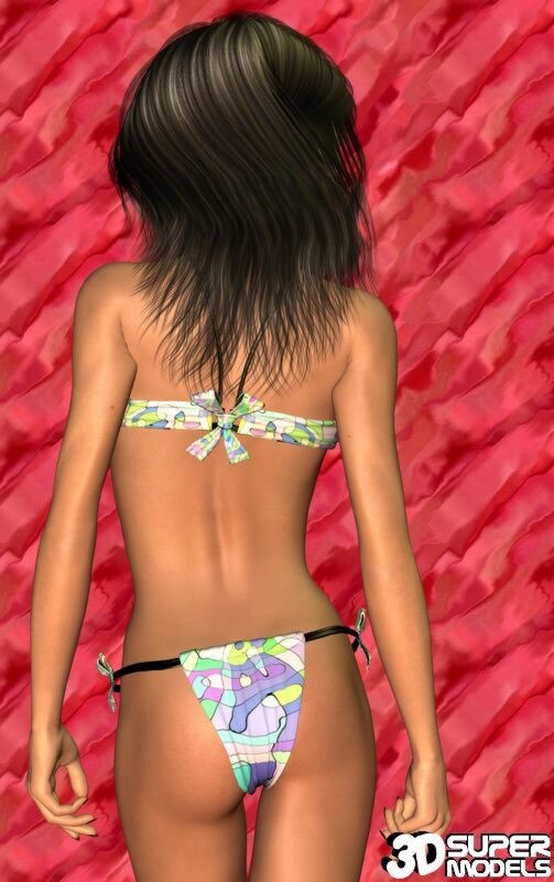 Brunetta animata cg babe in posa in un bikini sexy
 #69546414