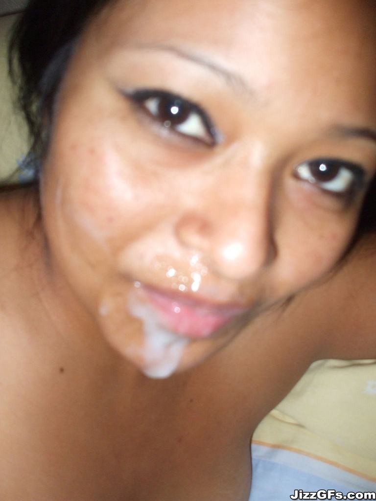 Chubby Latina GF gives blowjob for homemade facial #75933951