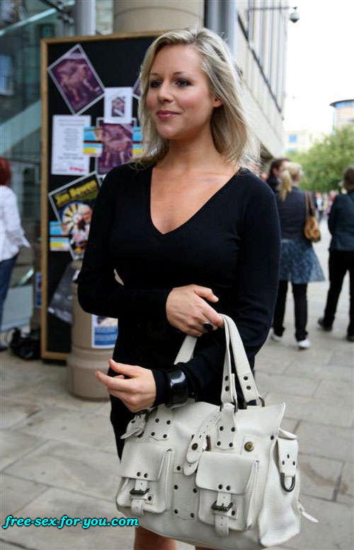 Abi Titmuss showing her big tits and posing sexy on street #75424353