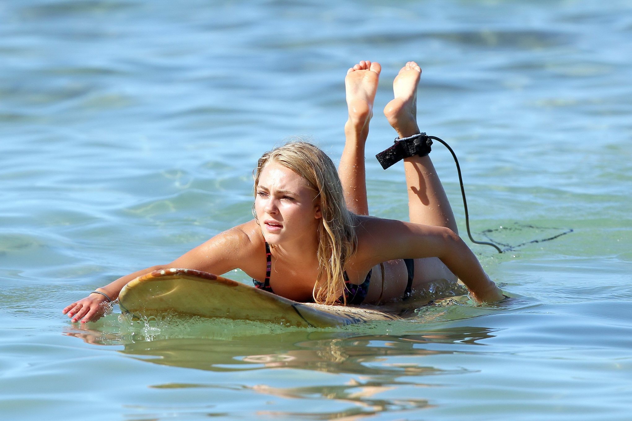 AnnaSophia Robb in bikini surfing on a Hawaiian beach #75296886