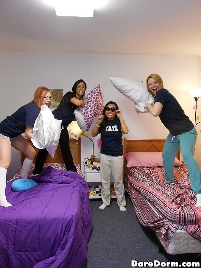 Teen college freshmen lesbian girlfriends get horny in dorm room #78082815