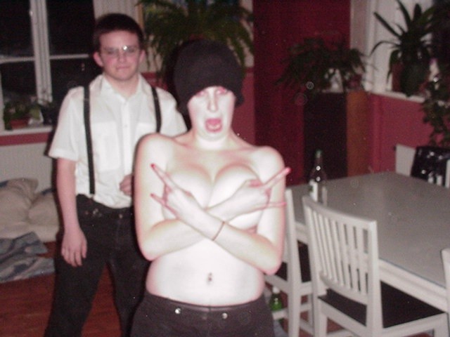 Goth teens getting naked and wild at a party #76396215