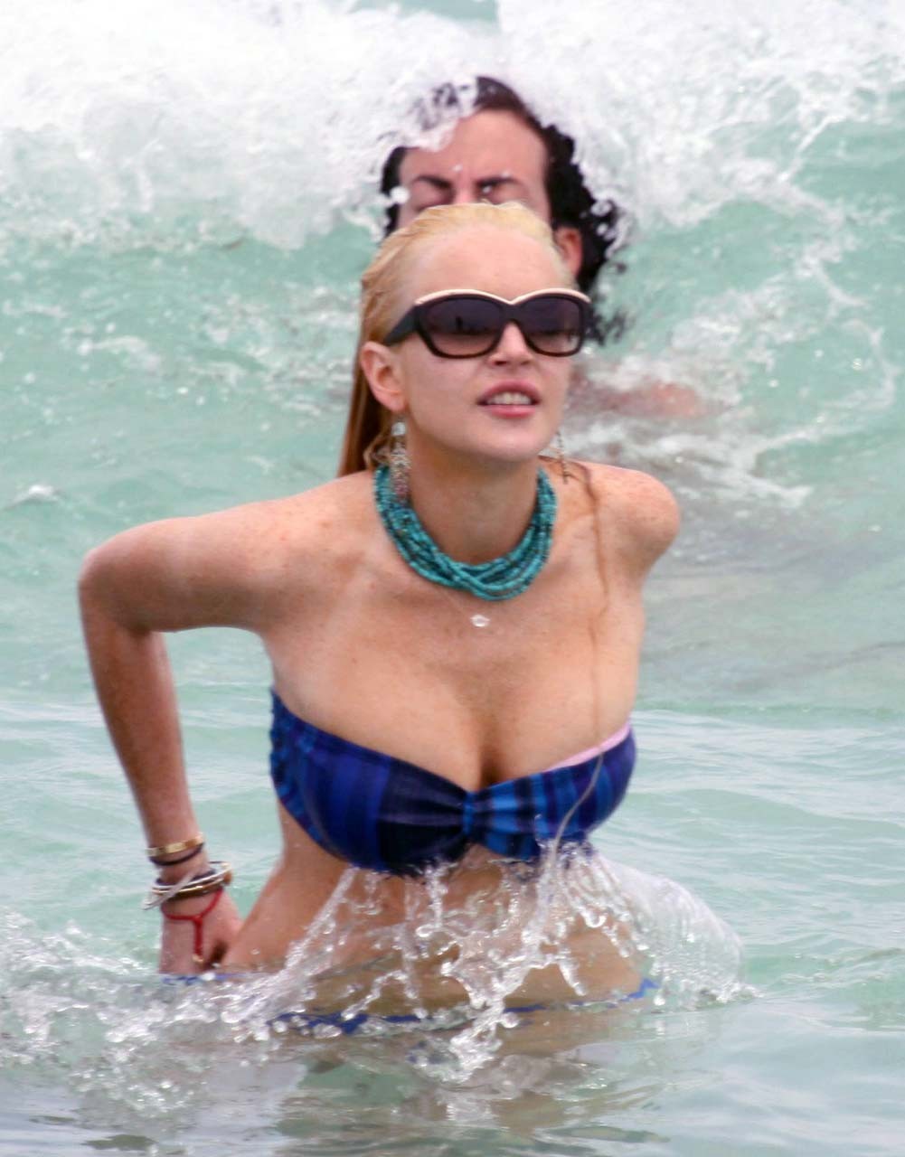 Lindsay Lohan fucking sexy and hot bikini and boob slip paparazzi photos #75304261