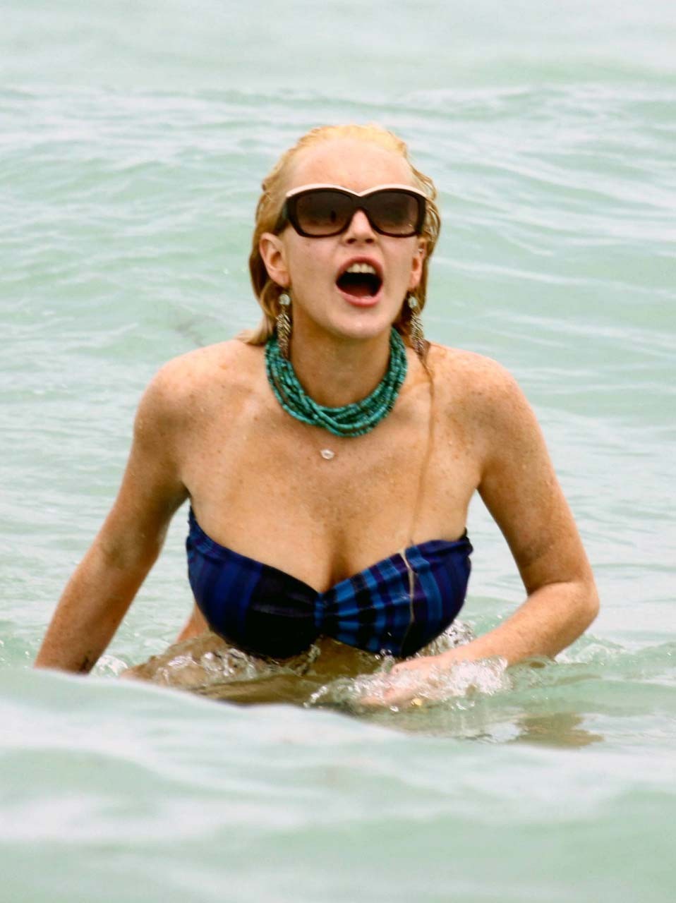 Lindsay Lohan fucking sexy and hot bikini and boob slip paparazzi photos #75304264