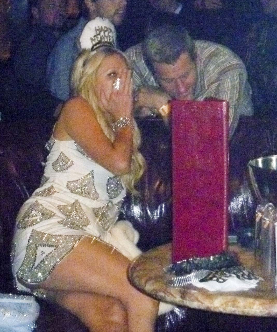 Paris Hilton flashing her bare ass in mini skirt upskirt and bikini on seaside pap