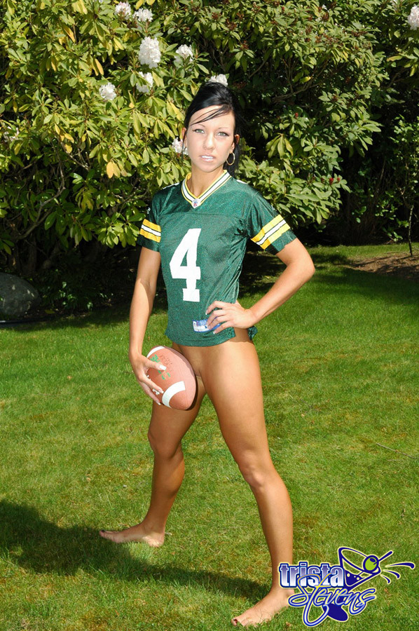 Trista plays ball in this sexy packers jersey #67731596