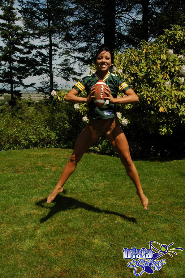 Trista plays ball in this sexy packers jersey #67731608