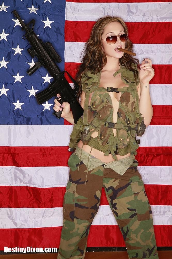 Destiny Dixon supports the veterans by getting naked and shooting guns #71197757