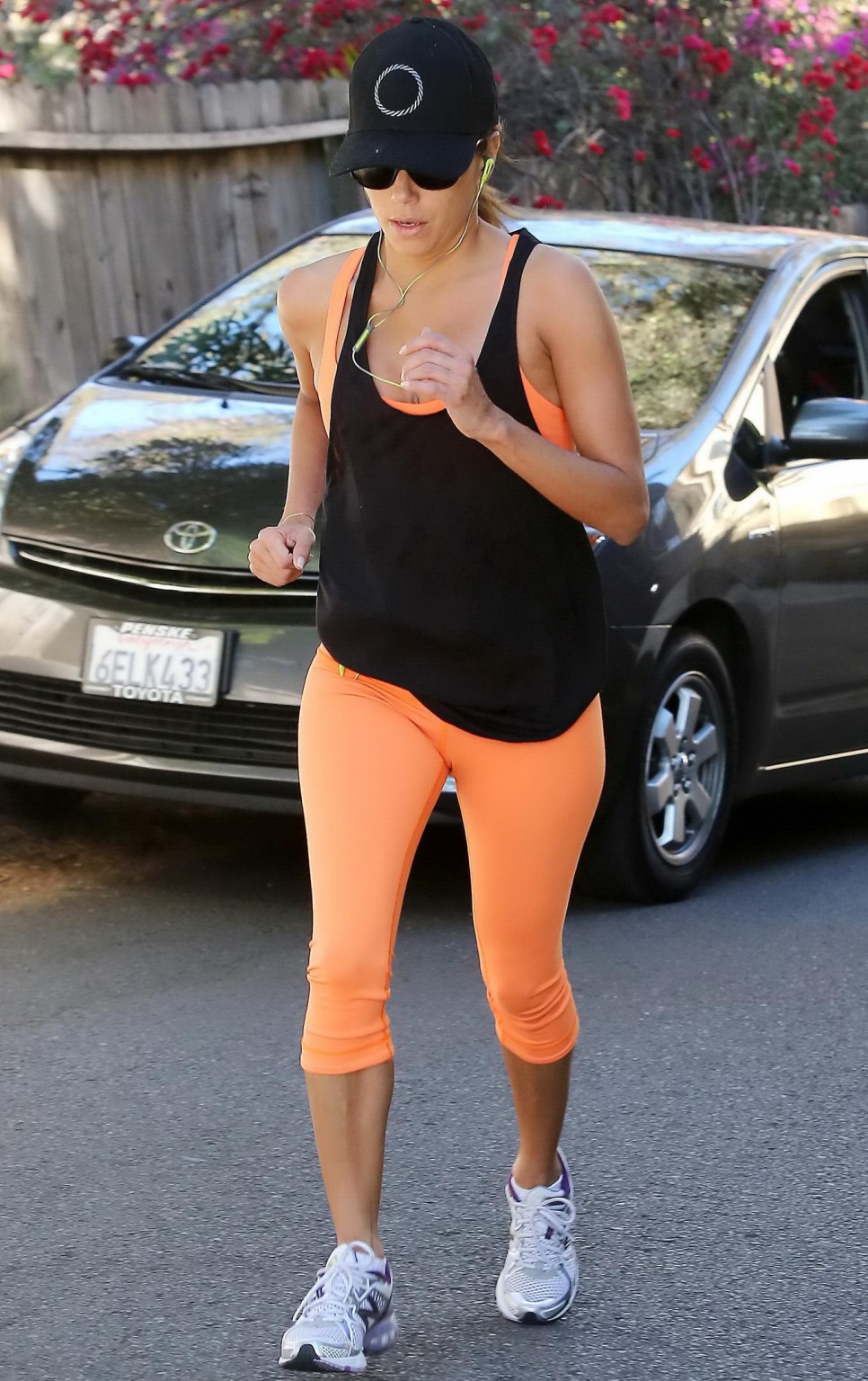 Eva Longoria jogging in tight sports outfit showing cleavage, ass  cameltoe out  #75213890