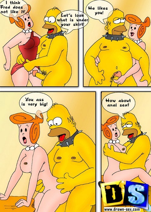 Simpsons und Flintstones in einem wilden Sex-Cluster
 #69393171