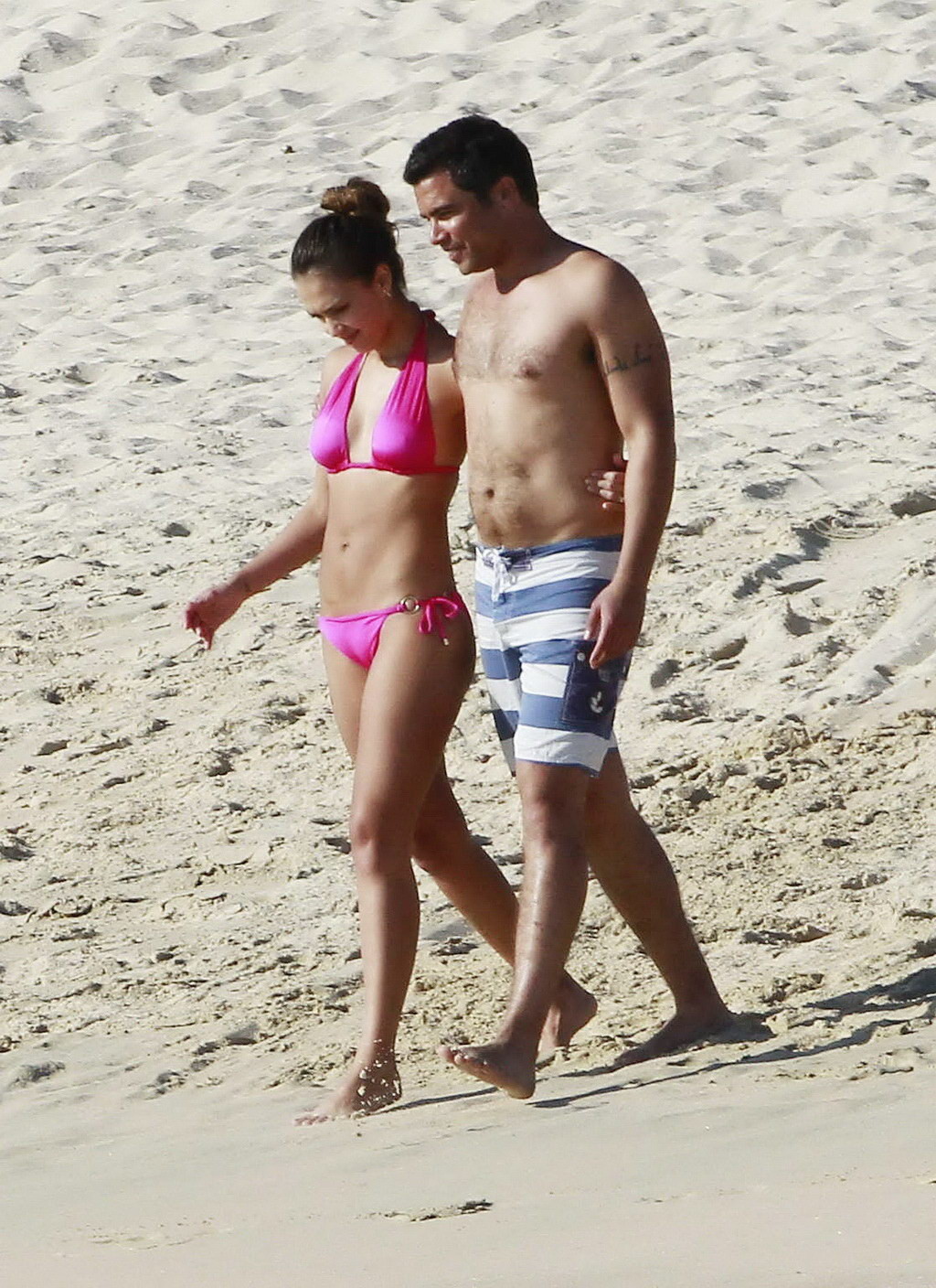 Jessica Alba wearing sexy pink bikini in Cabo San Lucas #75277379