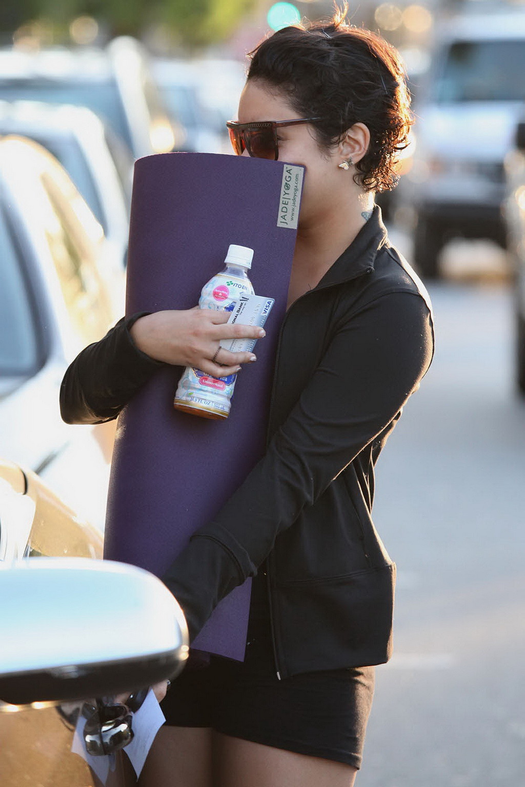 Vanessa Hudgens showing off her ass in black shorts after a yoga class in LA #75294098