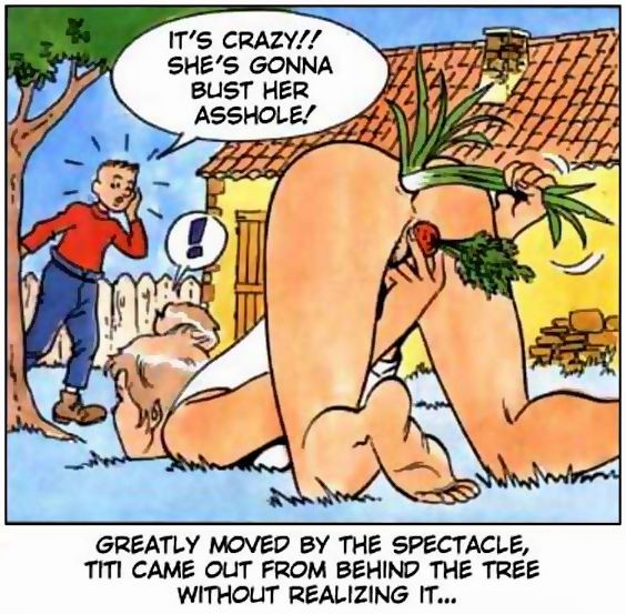 Bande dessinée porno de titi frecoteur et mature baise par des légumes
 #69630926