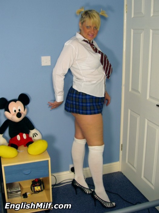 Daniella in pigtailes and school uniform #77217738