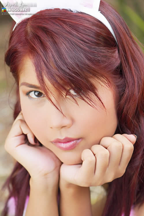 Wunderschönes asiatisches Model trägt Hasenohren
 #70003187