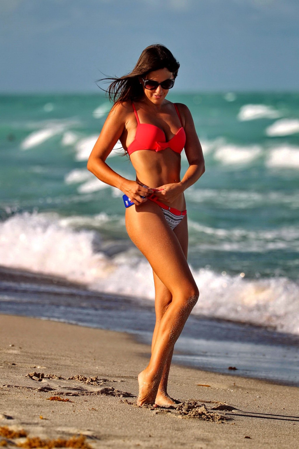 Claudia Romani showing off her bikini body on a beach in Miami #75191961