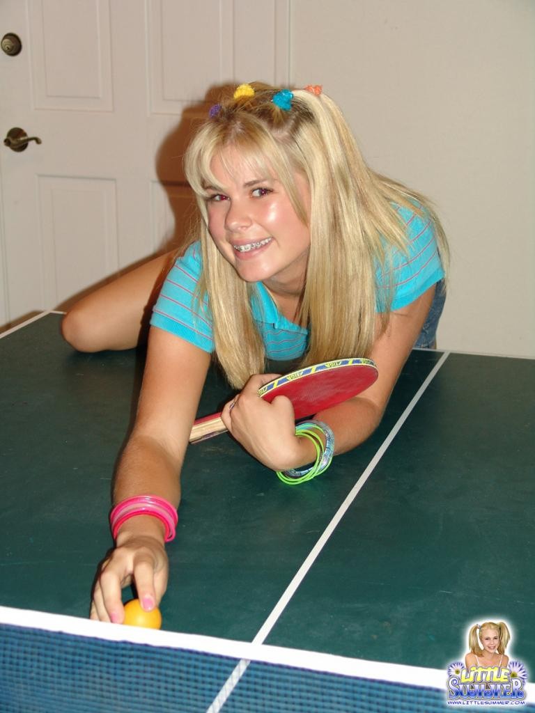 Teen girlfriends are playing a game of sexy pool #79014128