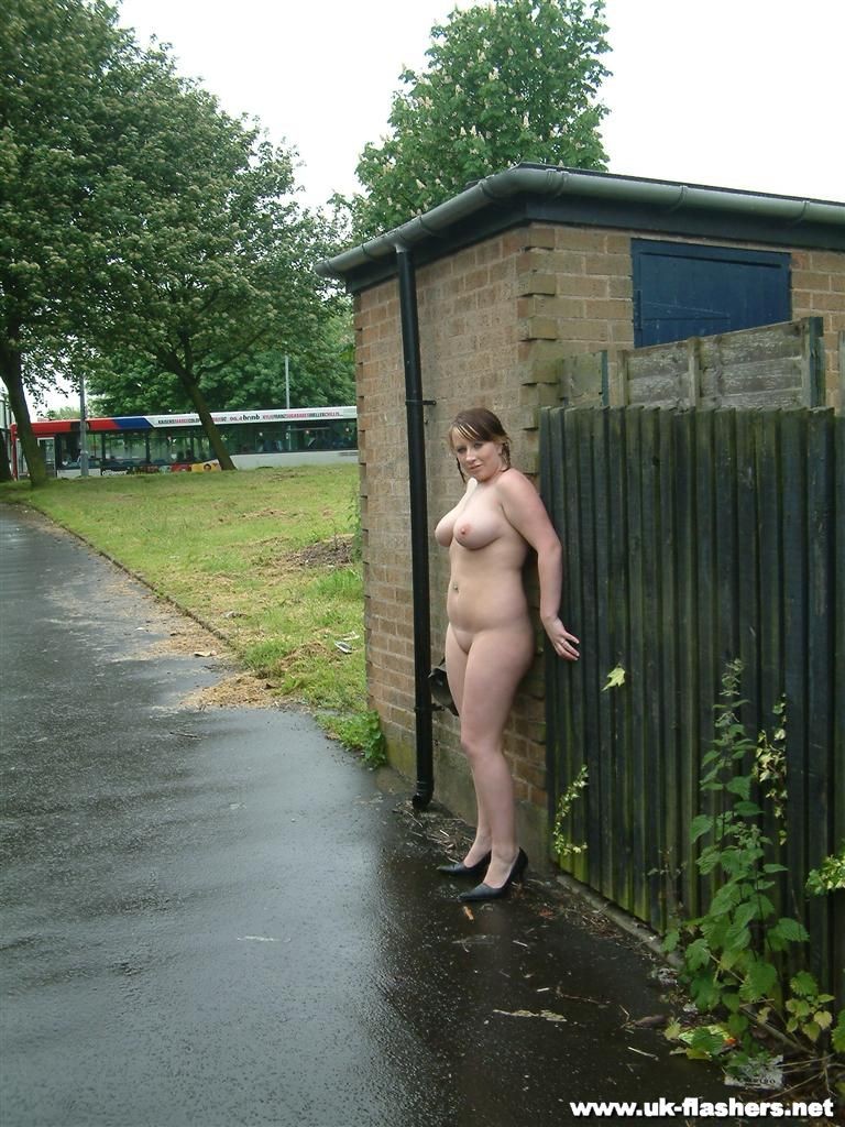 Busty amateur babe Gemmas outdoor flashing and solo posing public nudity round h #78611174