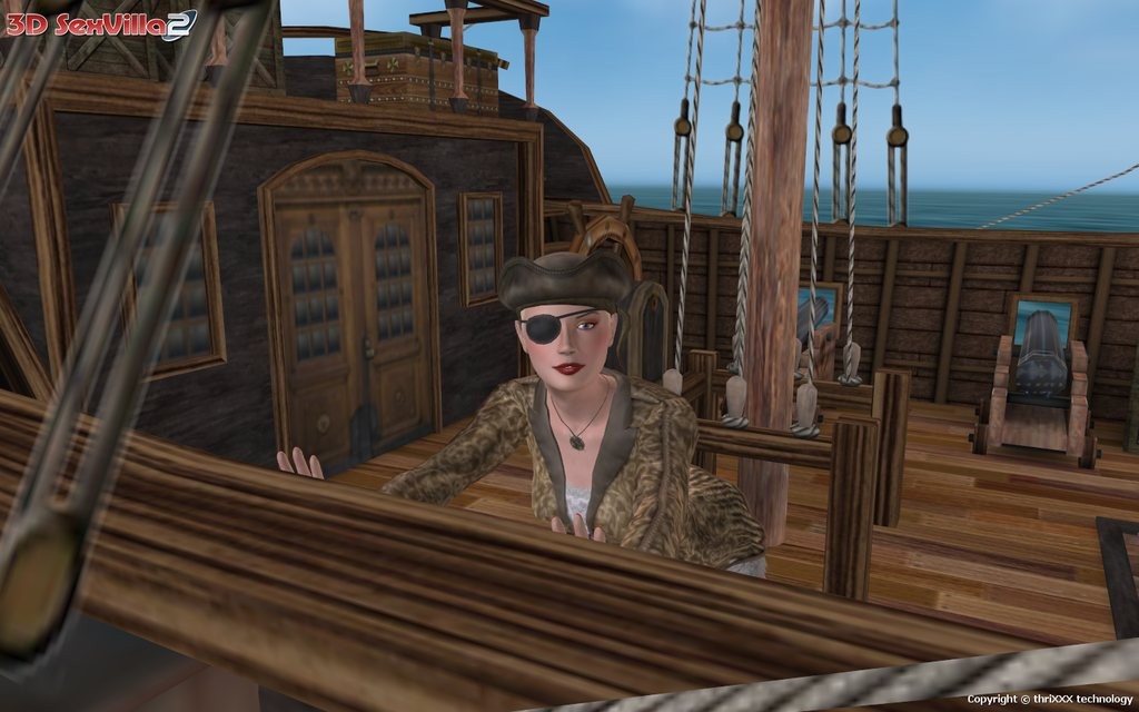 Demonio animado en 3d causando estragos en un barco pirata
 #69529347