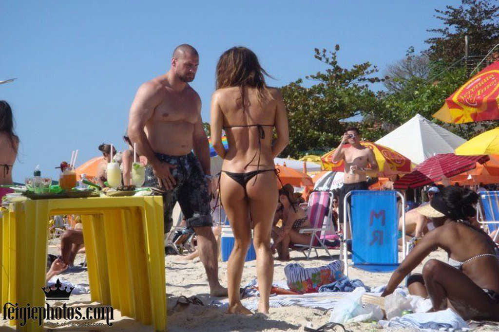 Stacy Ferguson showing sexy body and hot ass in thong on beach #75327850