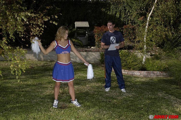 Cute cheerleader gets hard banged while practices with her coach #75472295