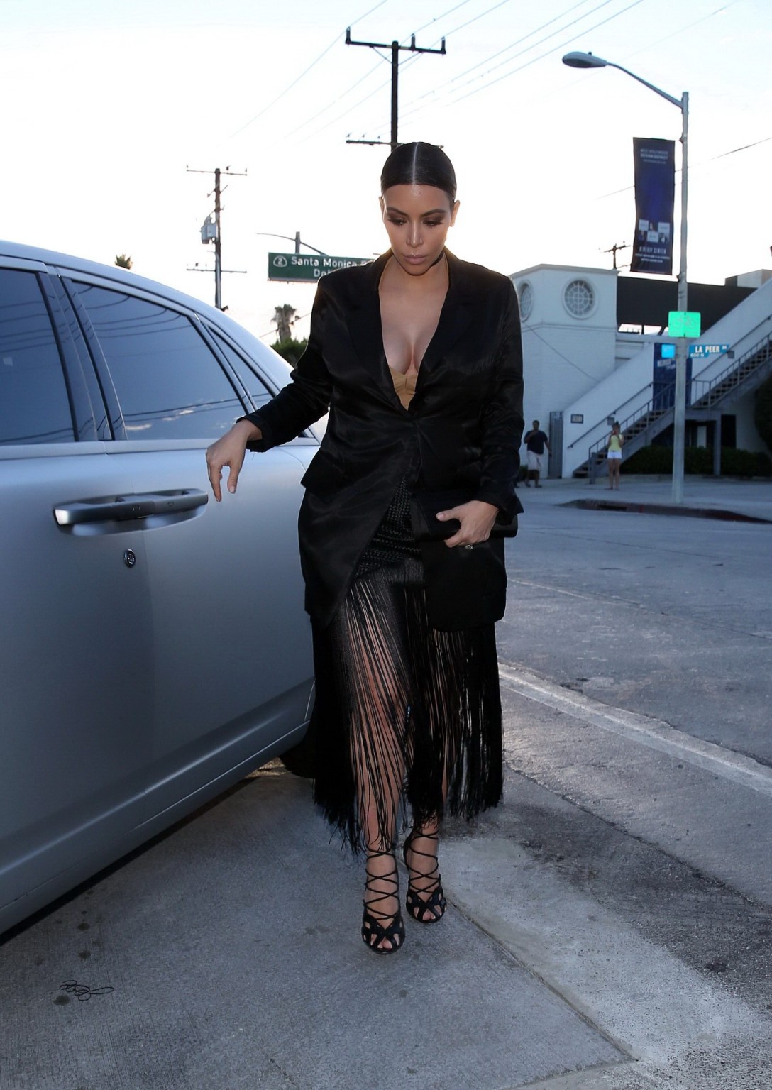 Kim Kardashian showing huge cleavage out in LA #75158527