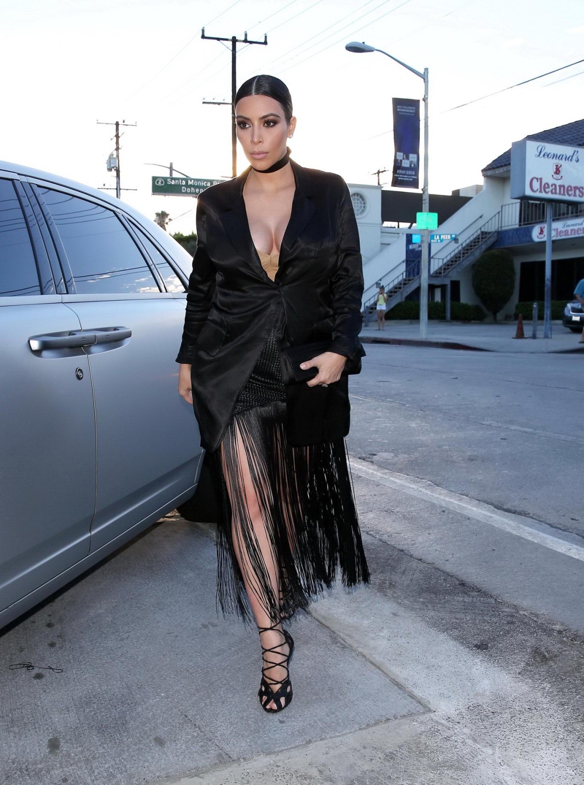 Kim Kardashian showing huge cleavage out in LA #75158529