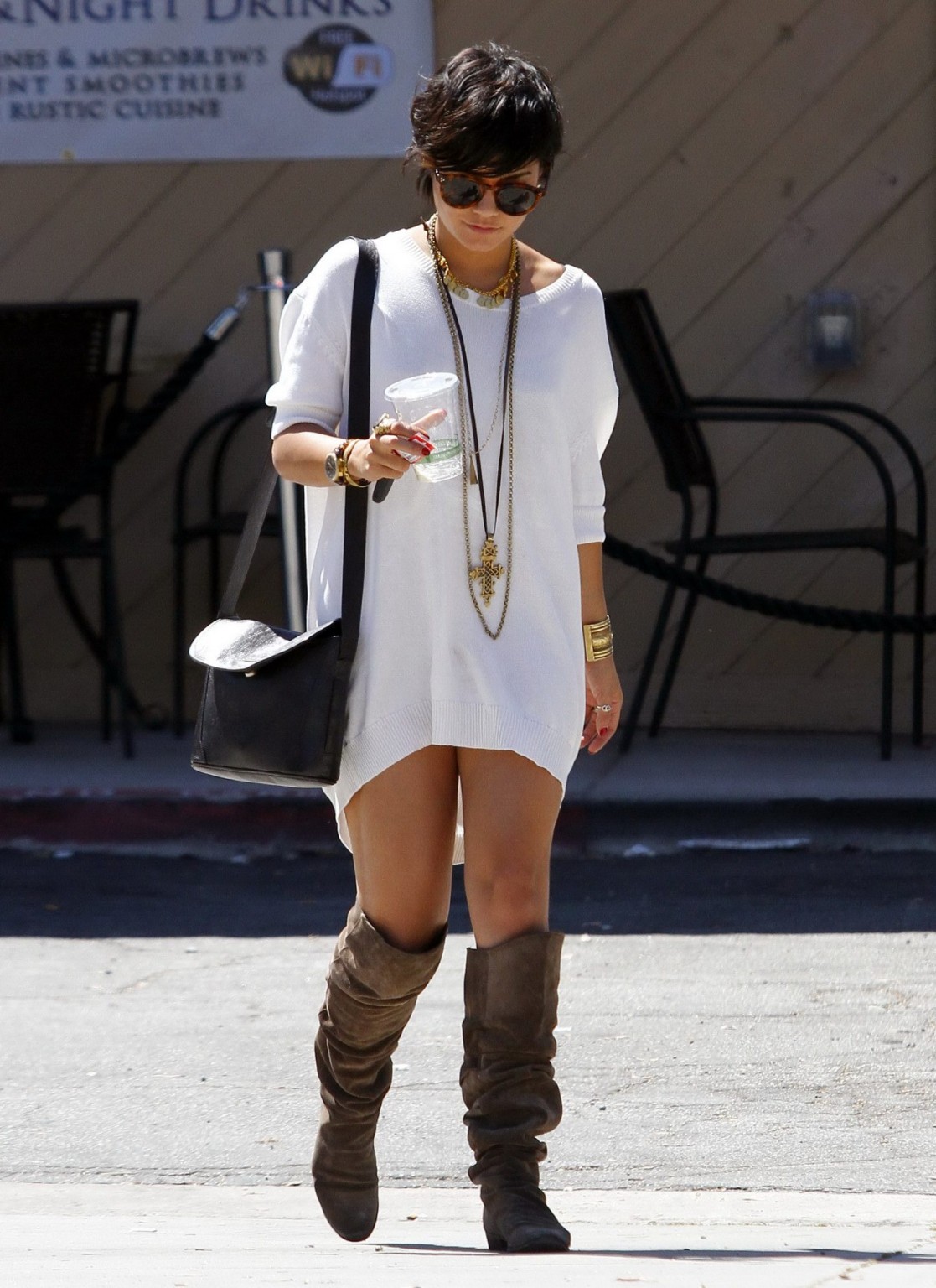 Vanessa Hudgens leggy wearing fuckme boots in Studio City, California #75290801