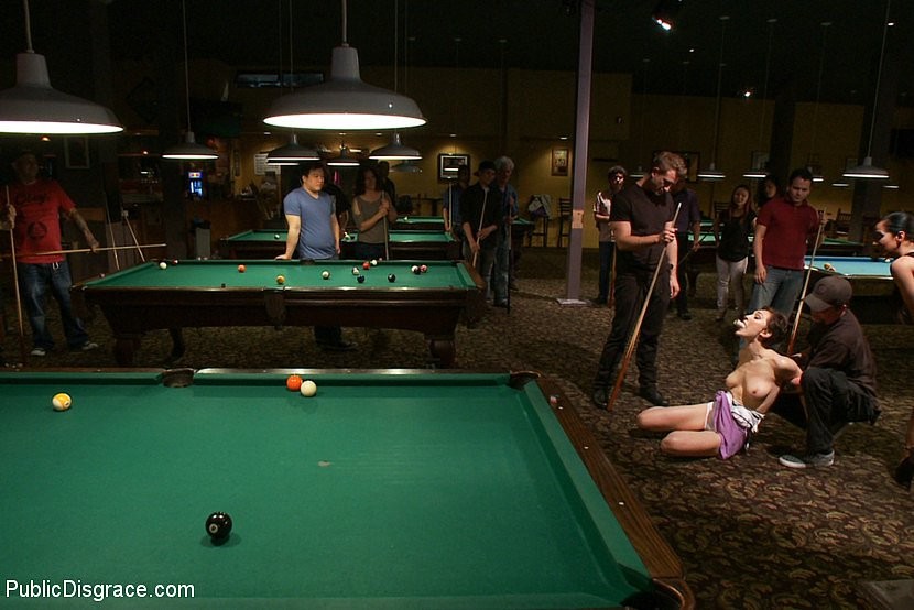 Lily LaBeau public group fucked in raunchy pool hall with an audience #70896281