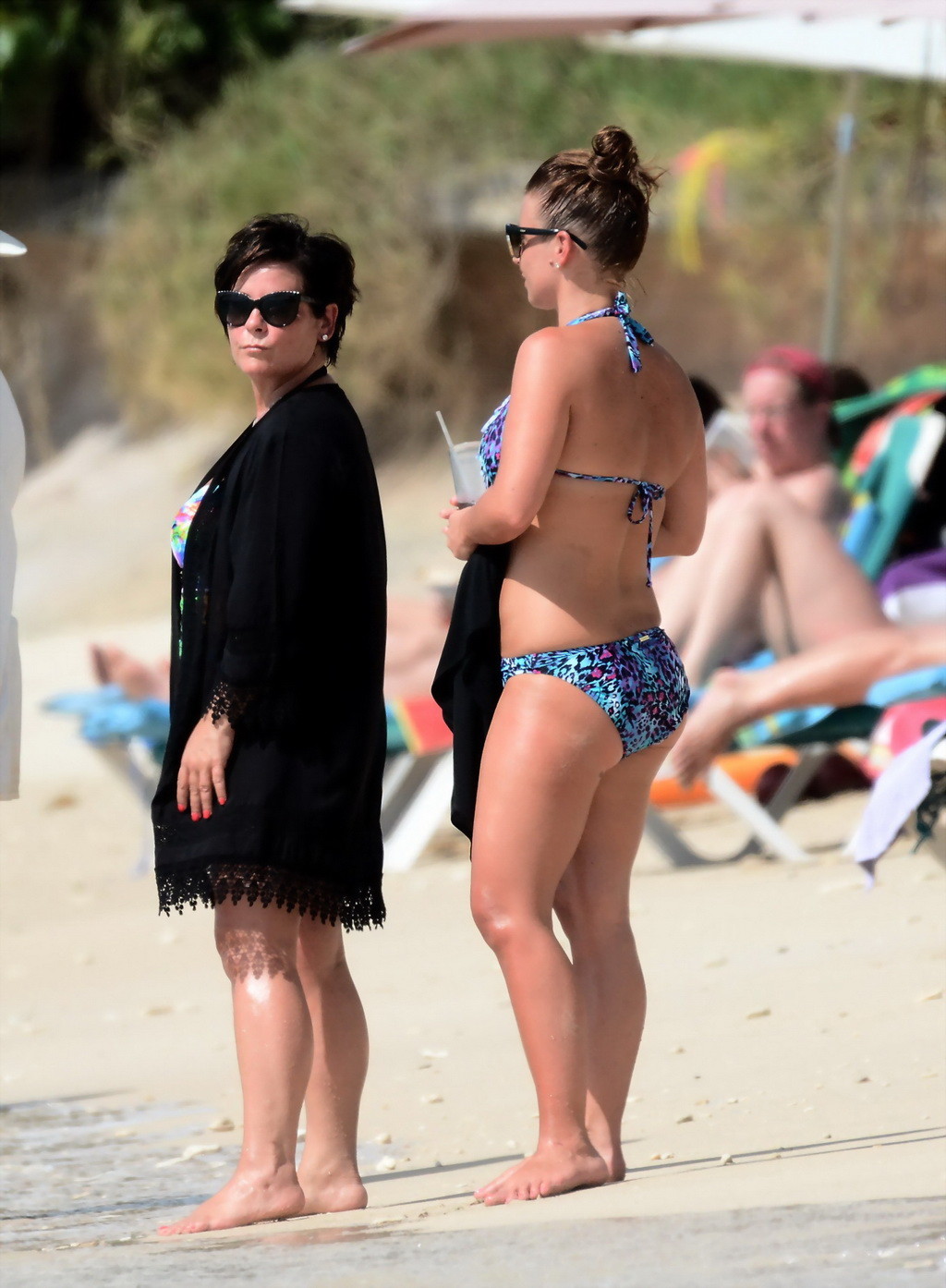 Coleen Rooney showing off her curvy body in a skimpy blue bikini at the beach in #75171738