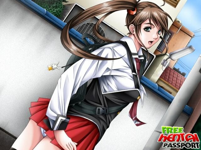 Green eyed hentai schoolgirl showing her assets in the classroome #69355444